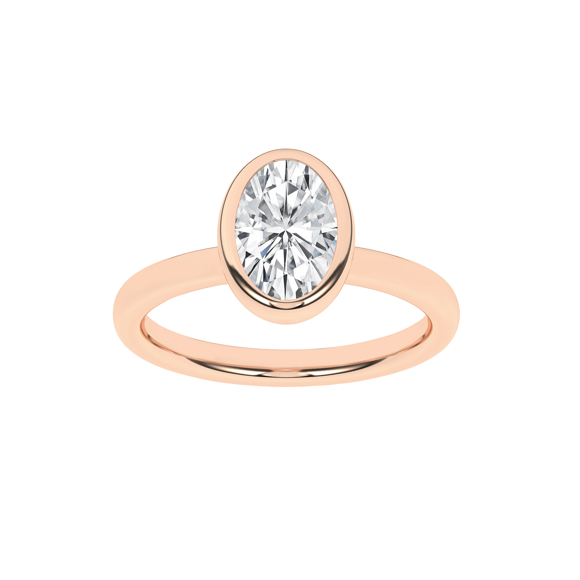 Bezel-Set Solitaire Ring (Oval)