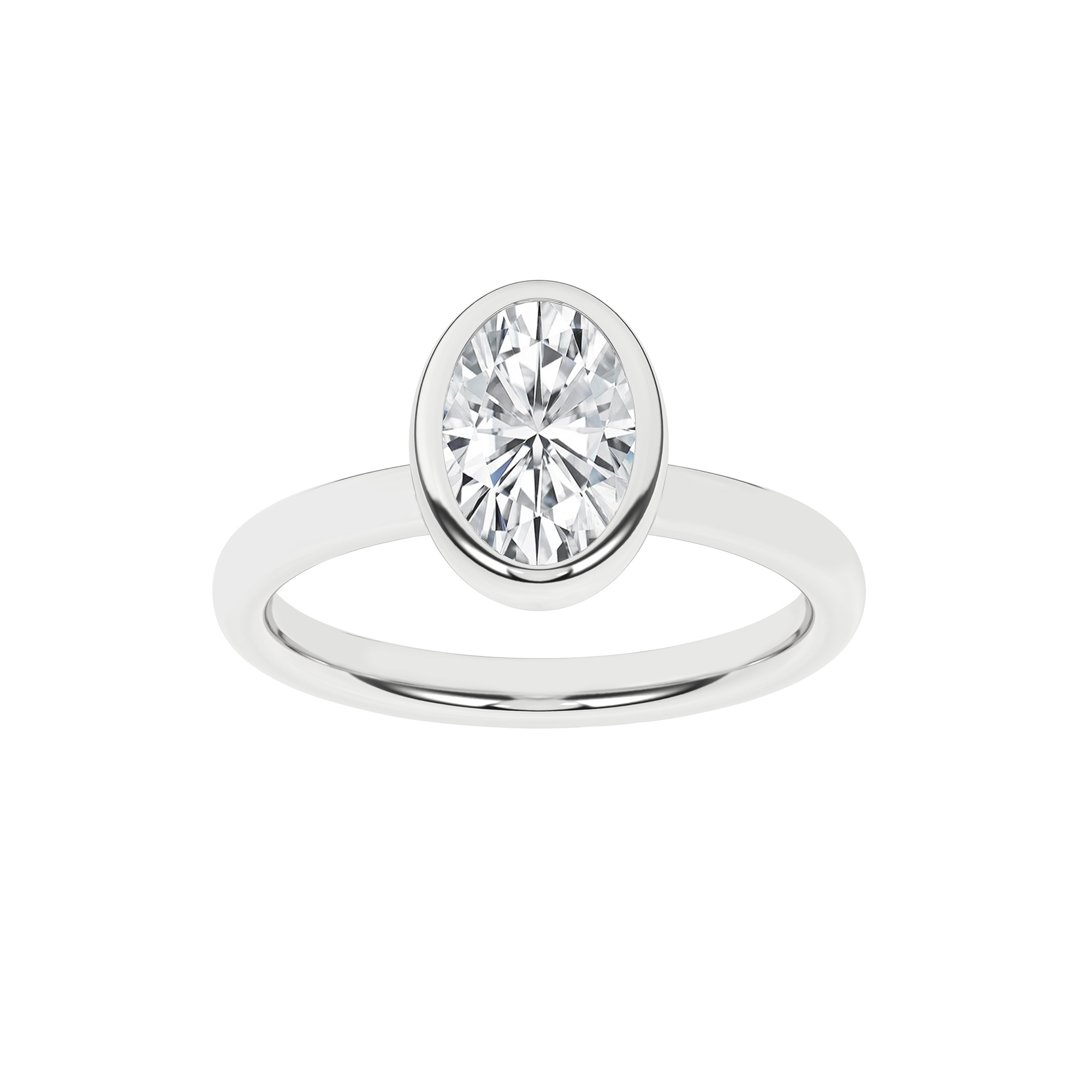 Bezel-Set Solitaire Ring (Oval)