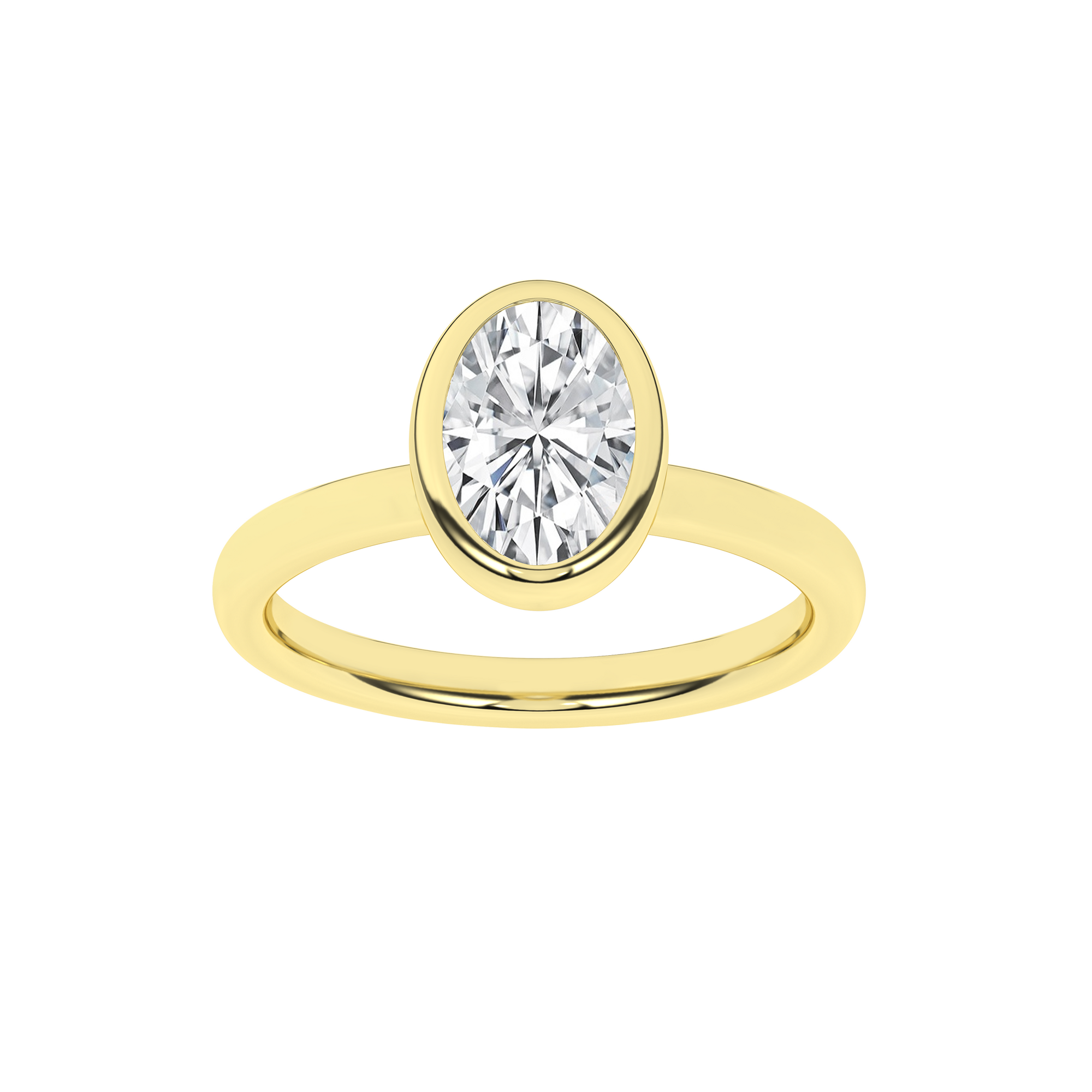 Bezel-Set Solitaire Ring (Oval)
