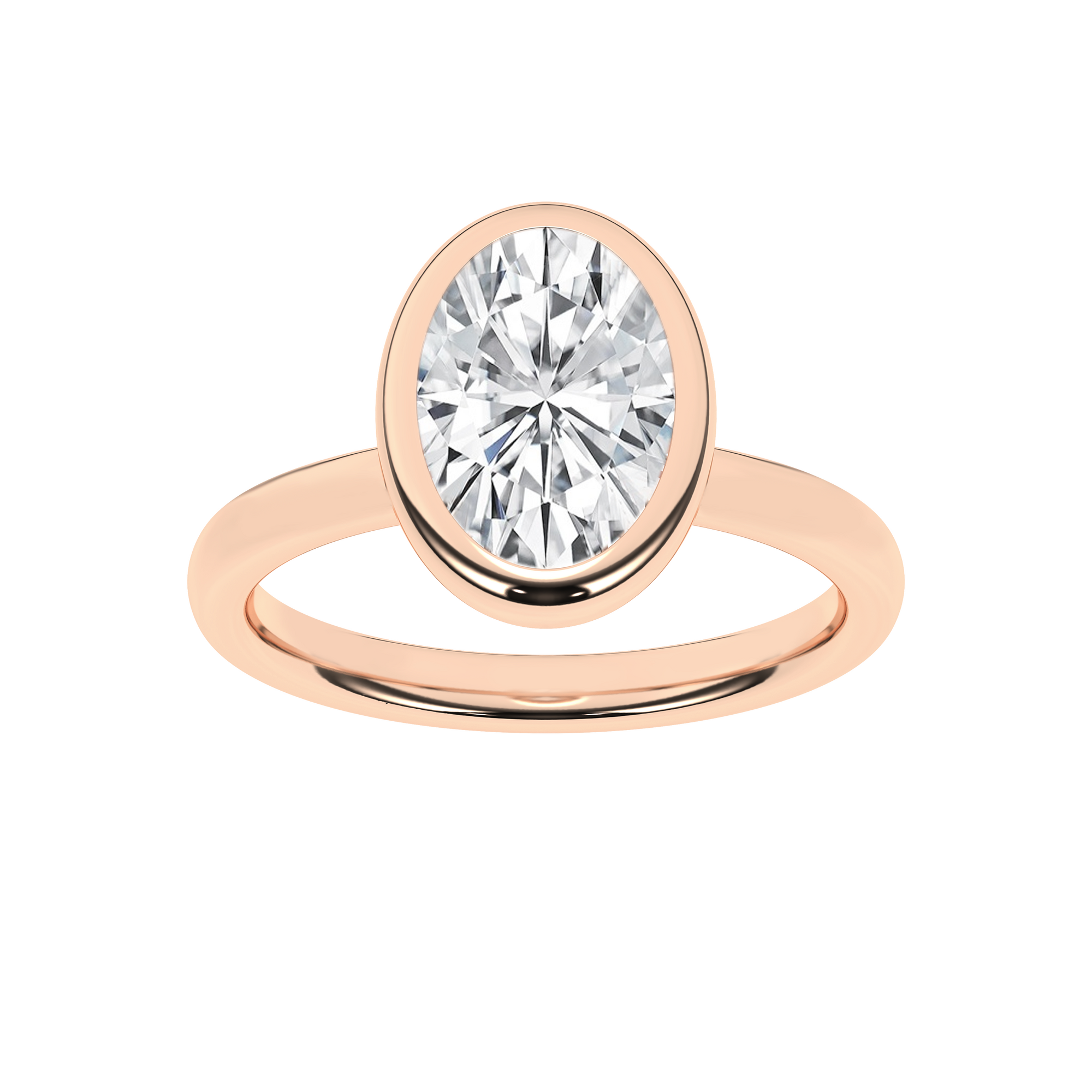Bezel-Set Solitaire Ring (Oval)