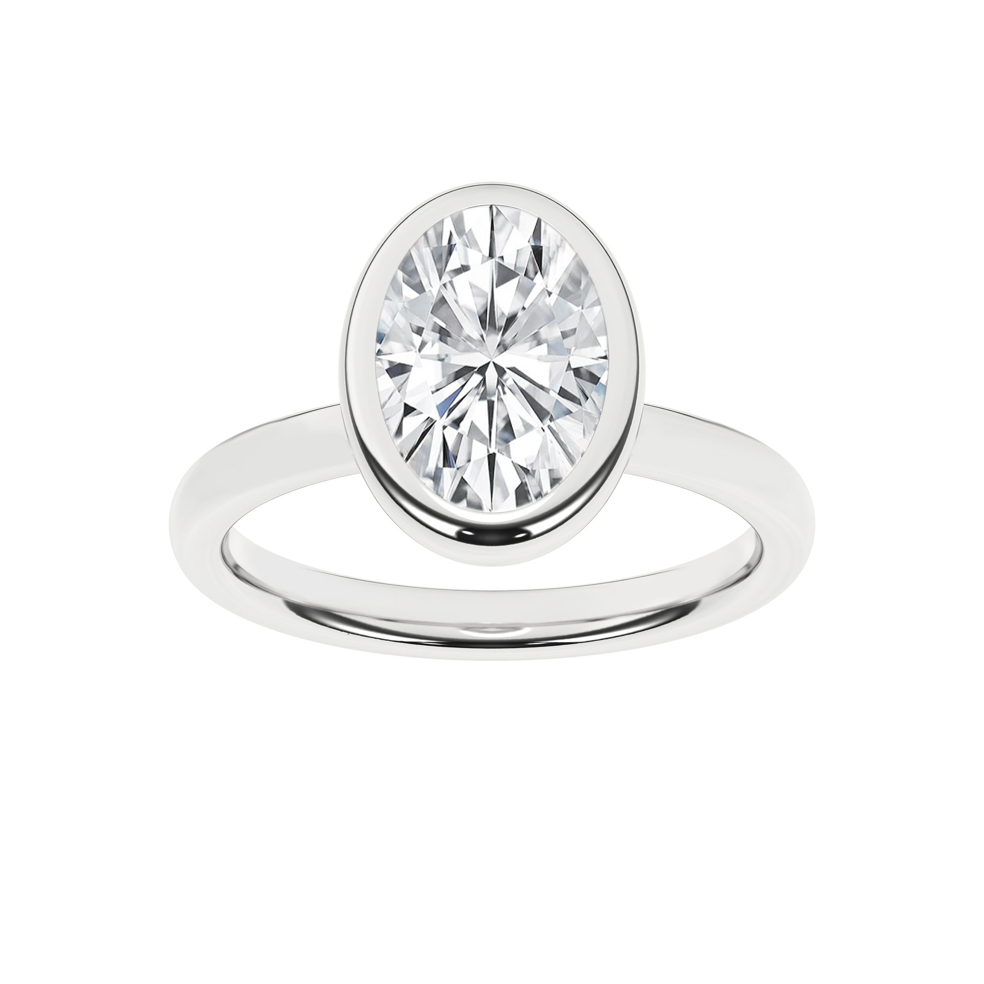 Bezel-Set Solitaire Ring (Oval)