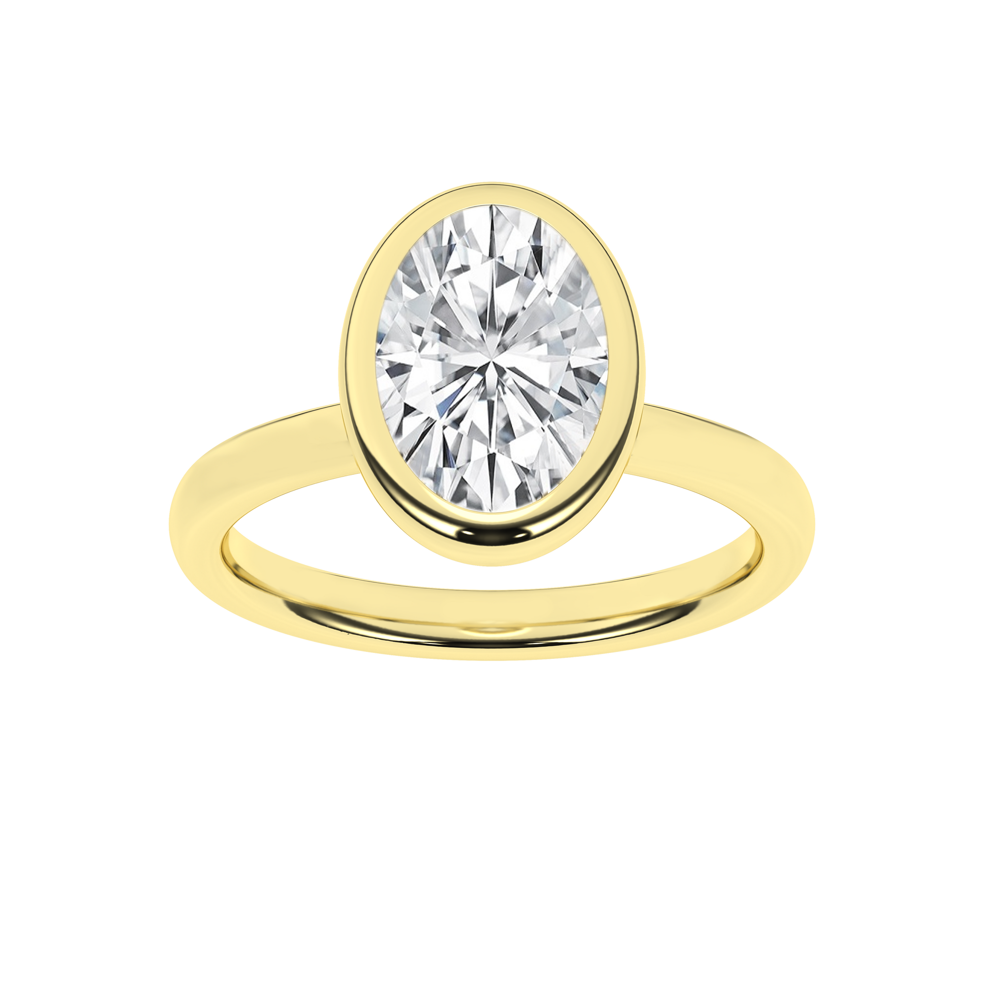 Bezel-Set Solitaire Ring (Oval)