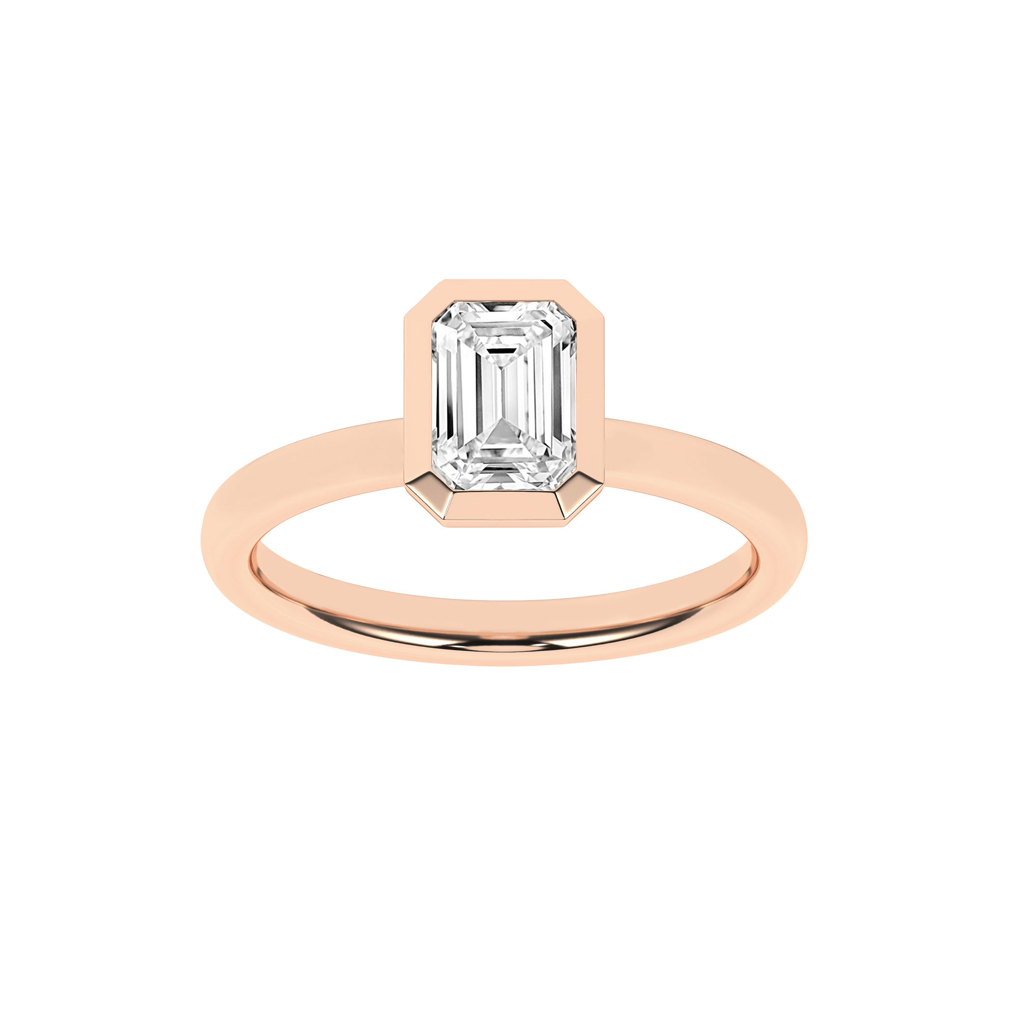 Bezel-Set Solitaire Ring (Emerald)
