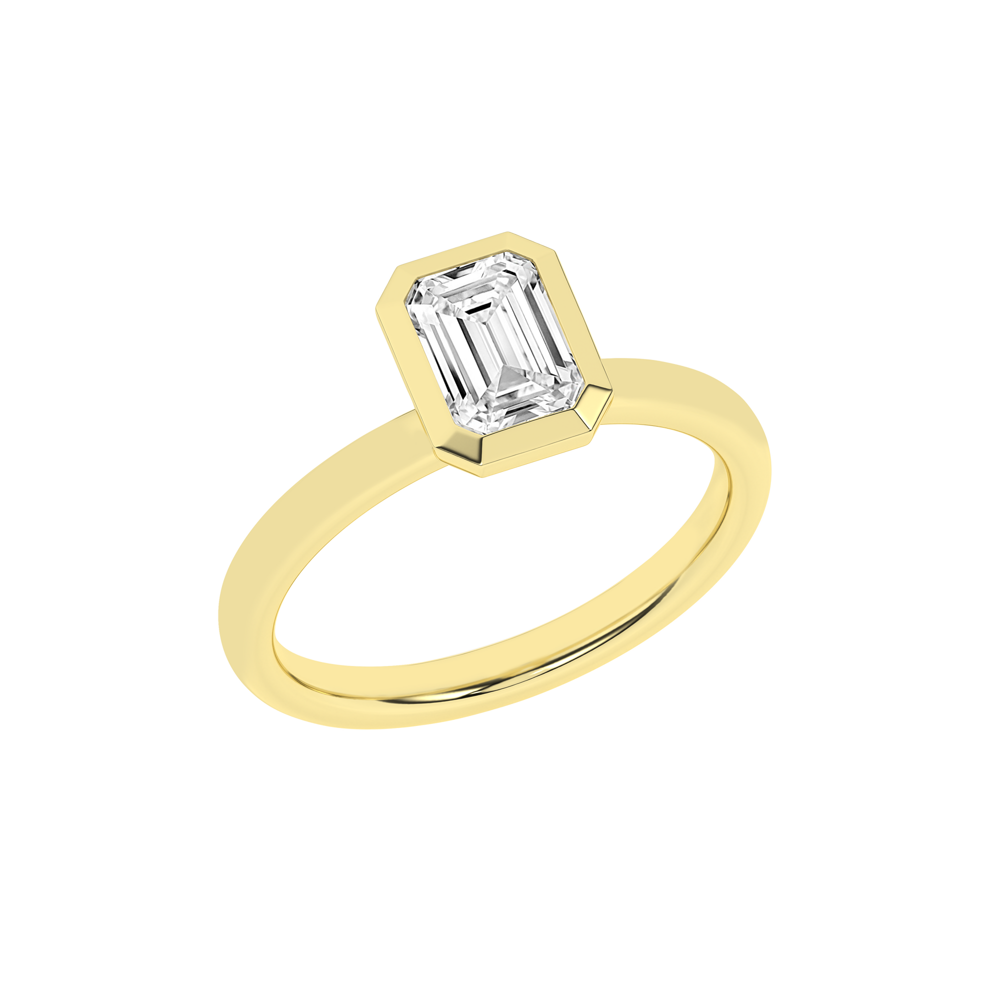 Bezel-Set Solitaire Ring (Emerald)