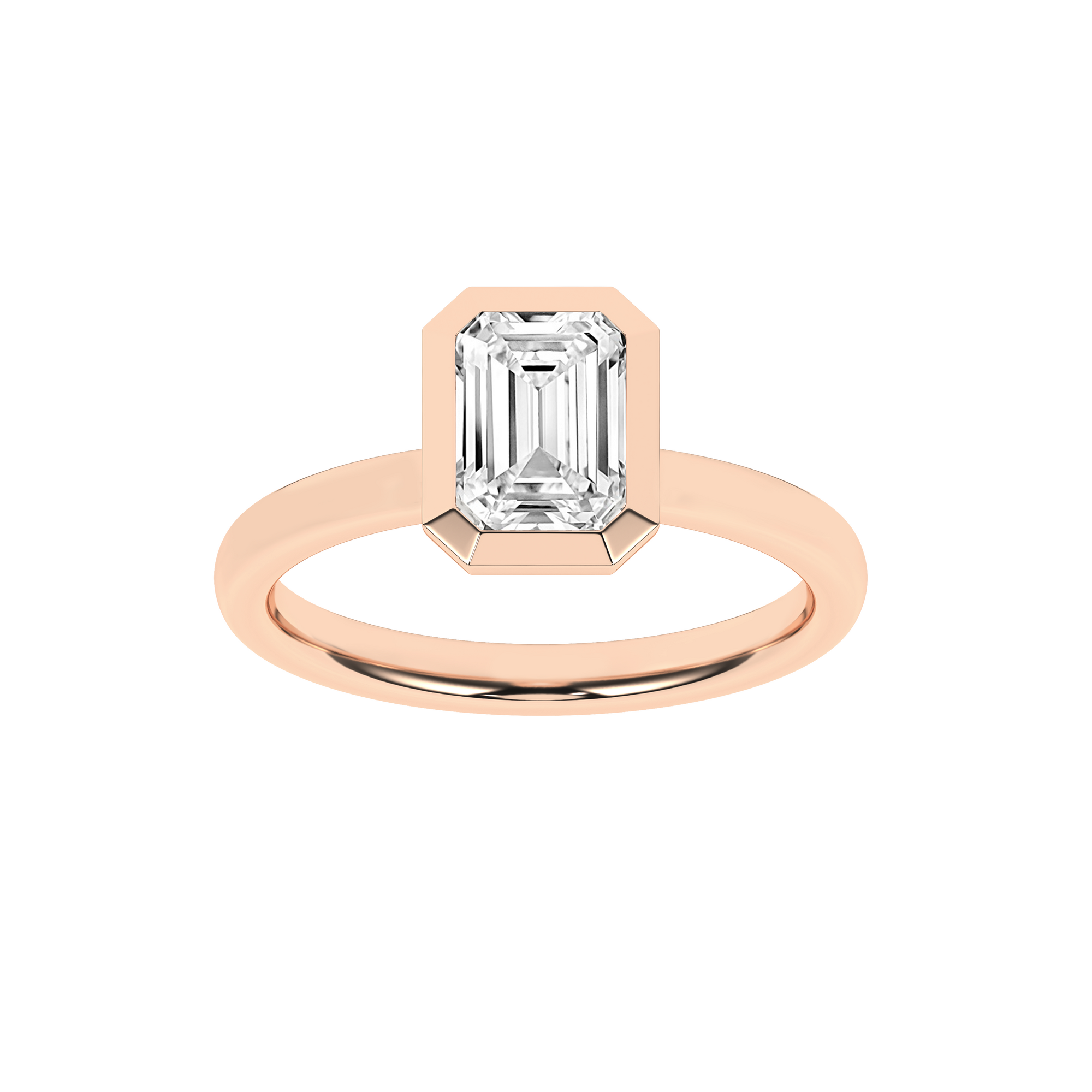 Bezel-Set Solitaire Ring (Emerald)