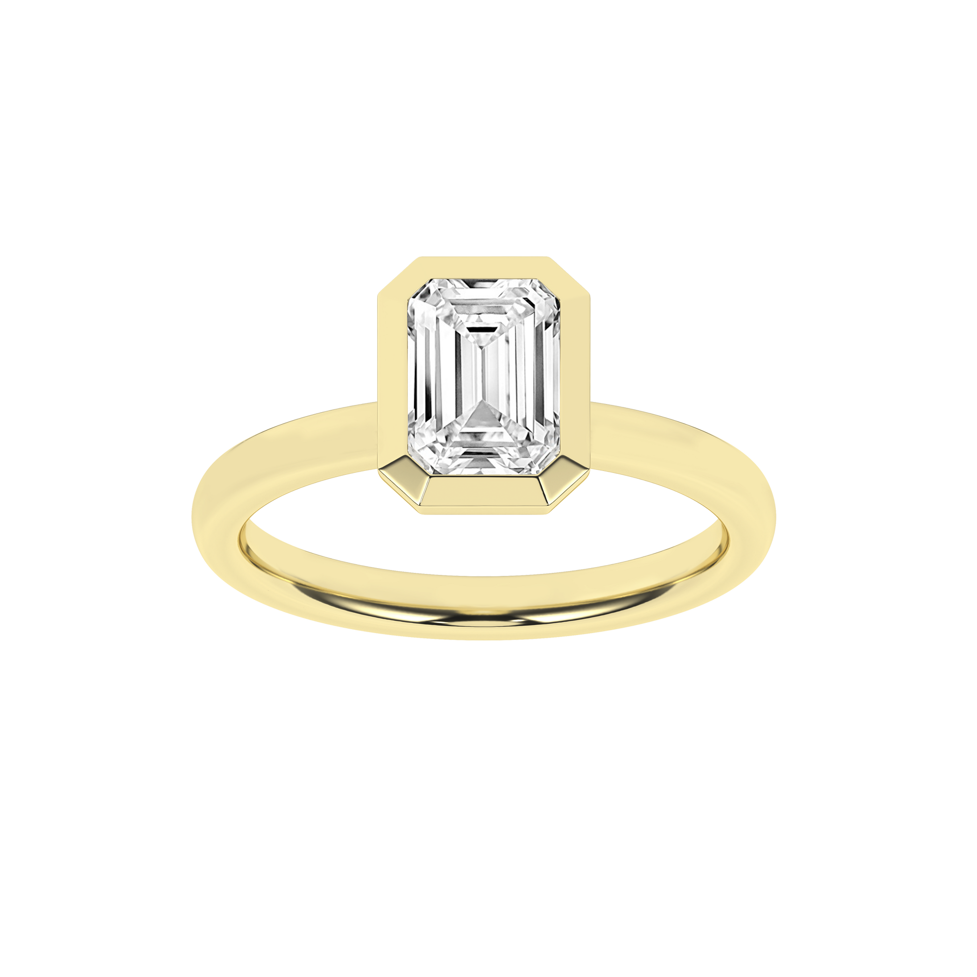 Bezel-Set Solitaire Ring (Emerald)