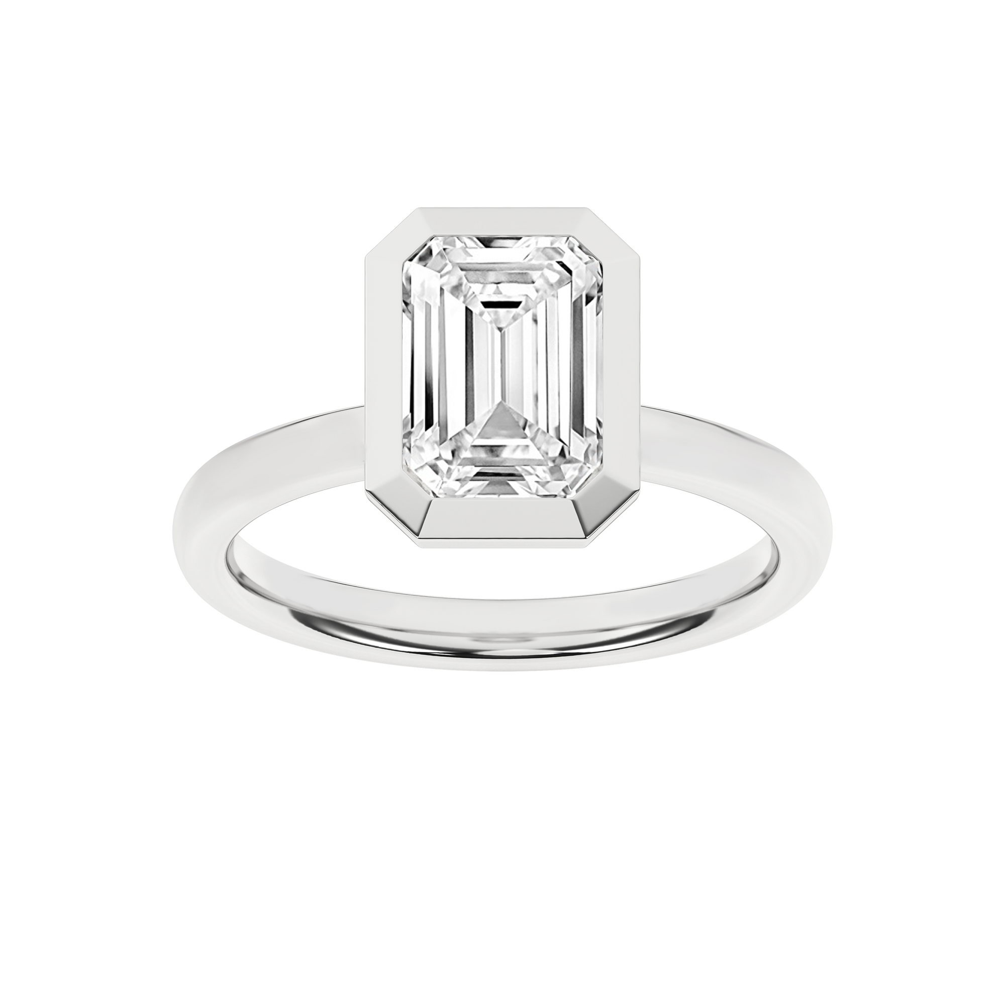 Bezel-Set Solitaire Ring (Emerald)
