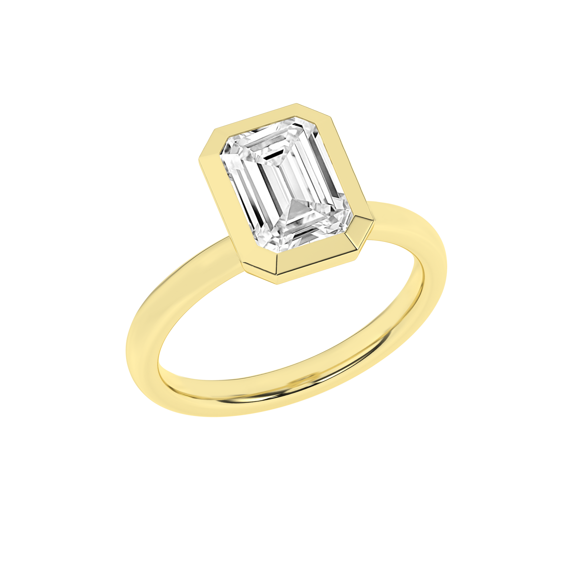 Bezel-Set Solitaire Ring (Emerald)