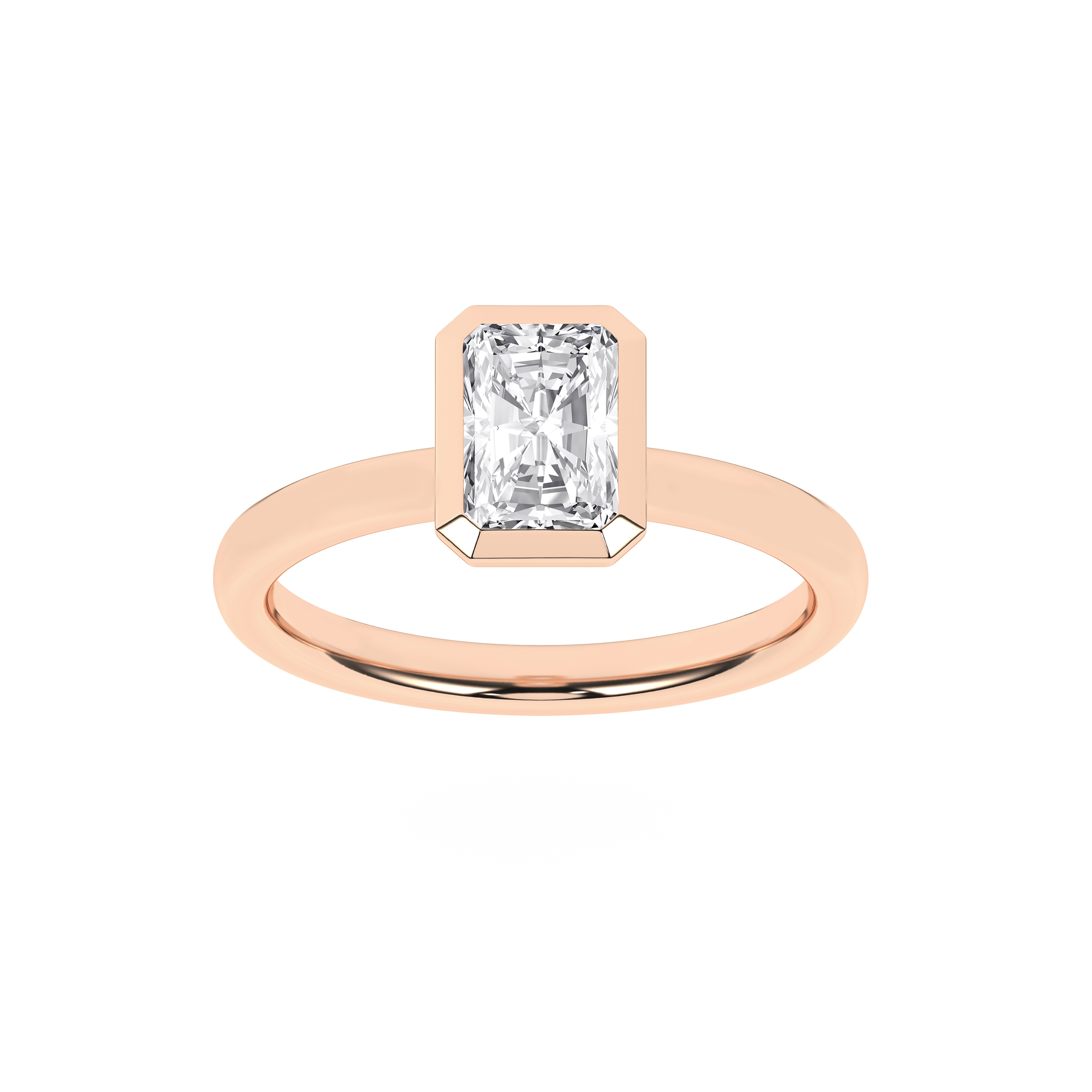Bezel-Set Solitaire Ring (Radiant)