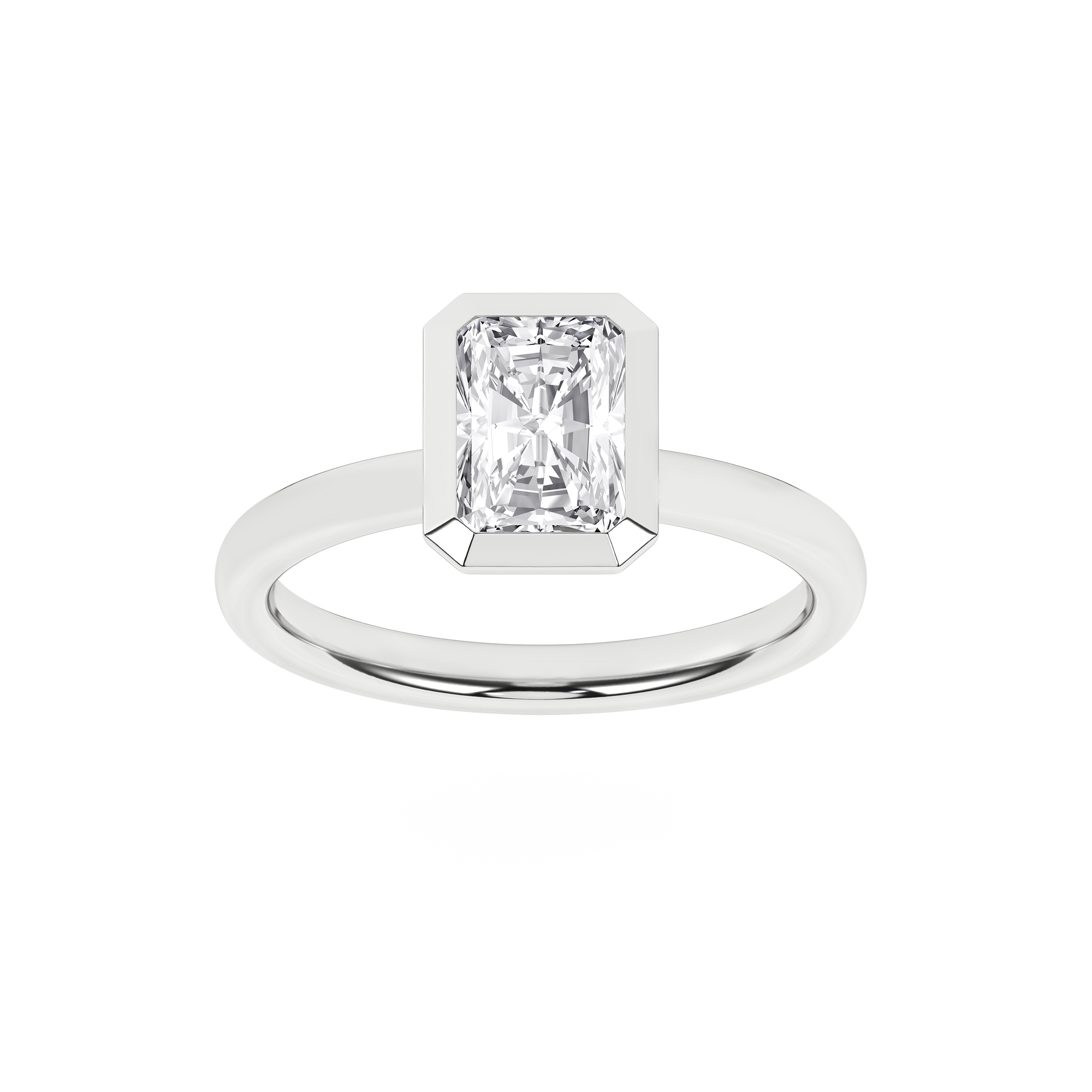 Bezel-Set Solitaire Ring (Radiant)