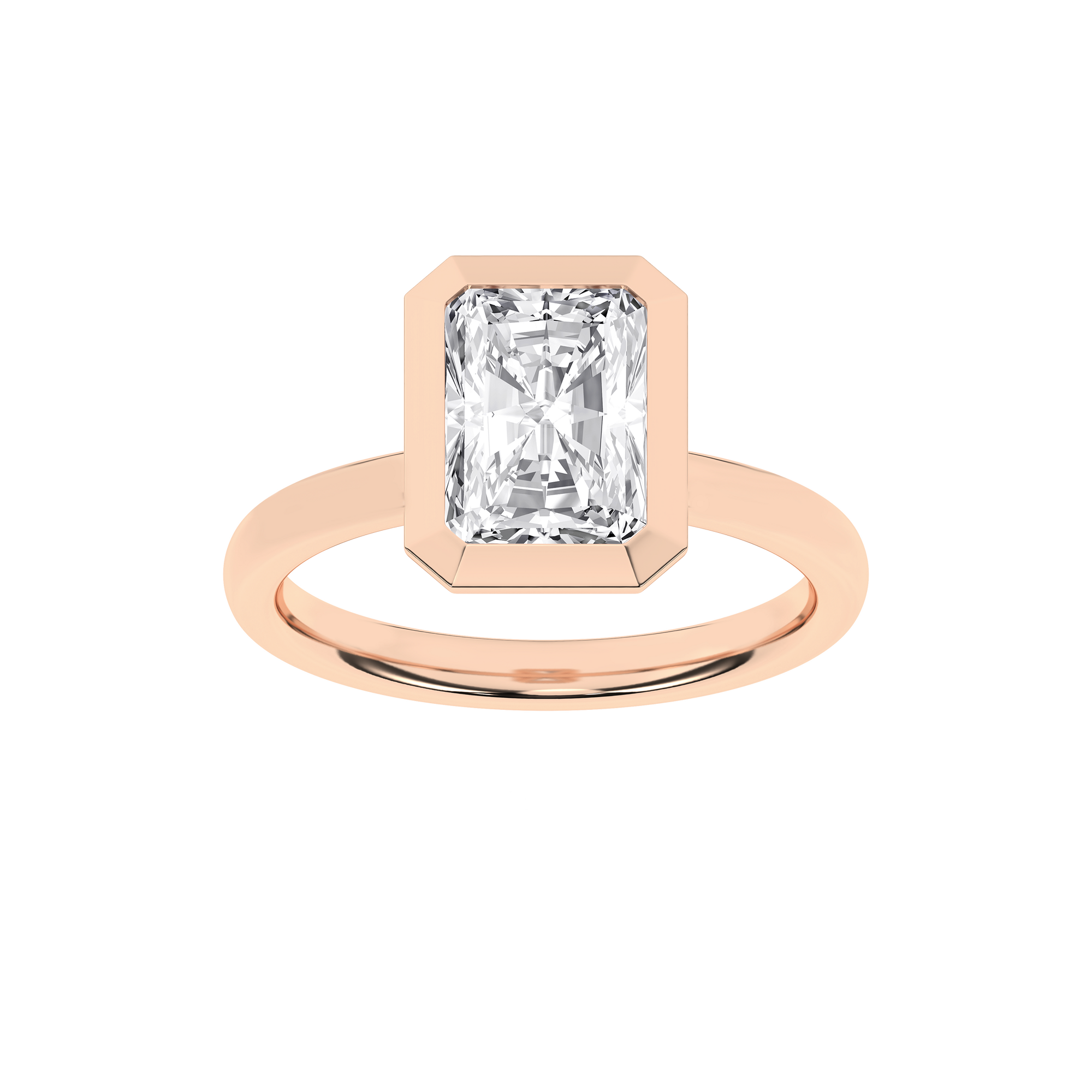 Bezel-Set Solitaire Ring (Radiant)