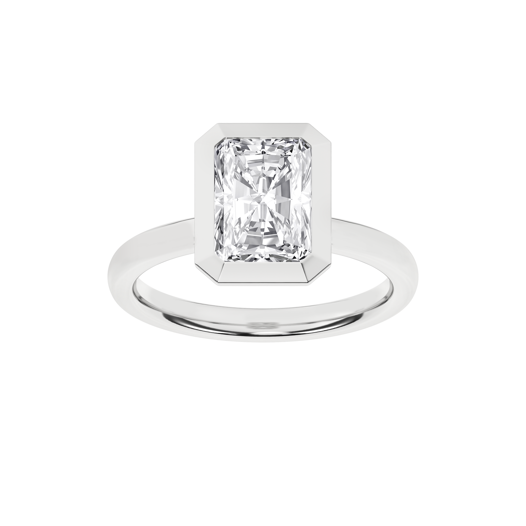 Bezel-Set Solitaire Ring (Radiant)