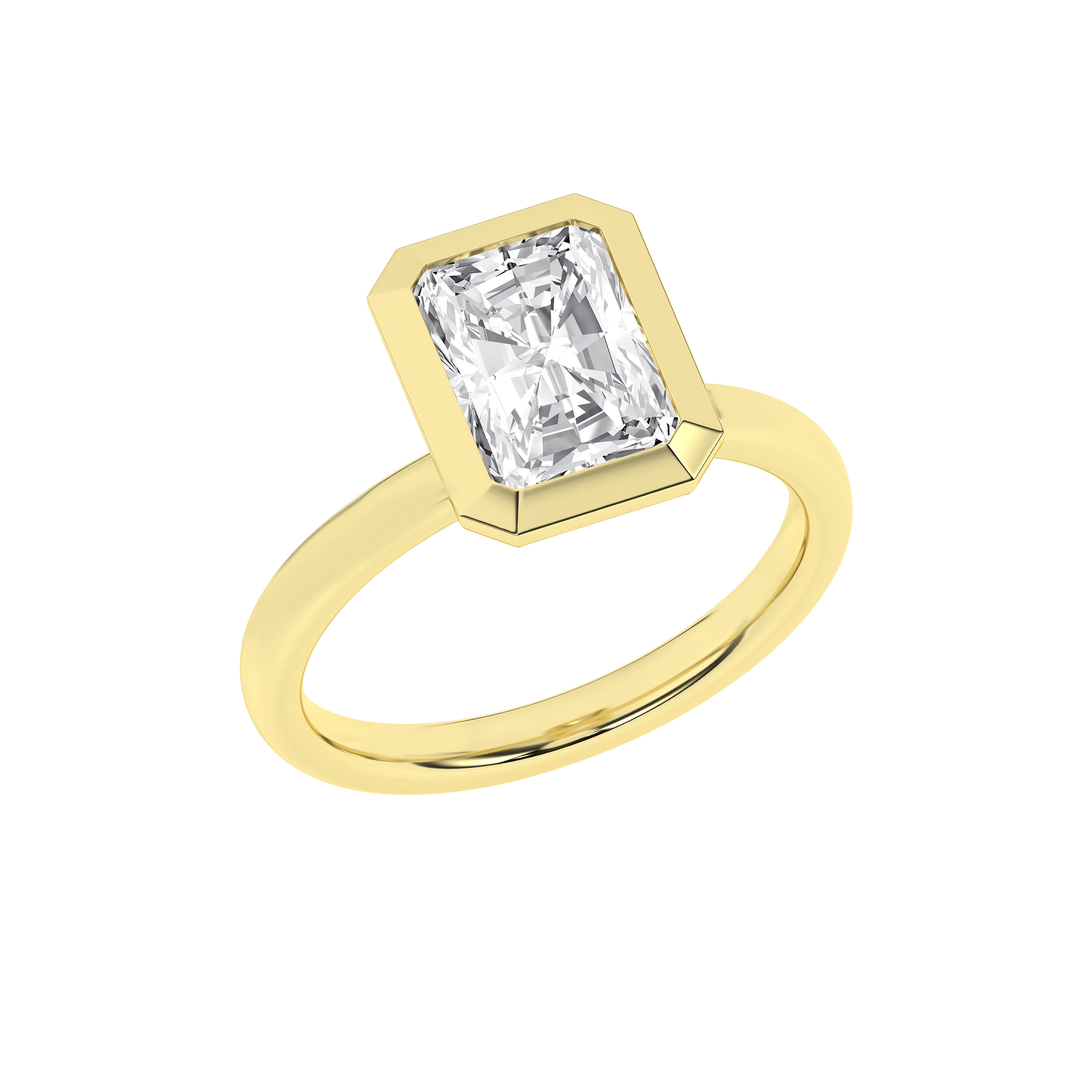 Bezel-Set Solitaire Ring (Radiant)
