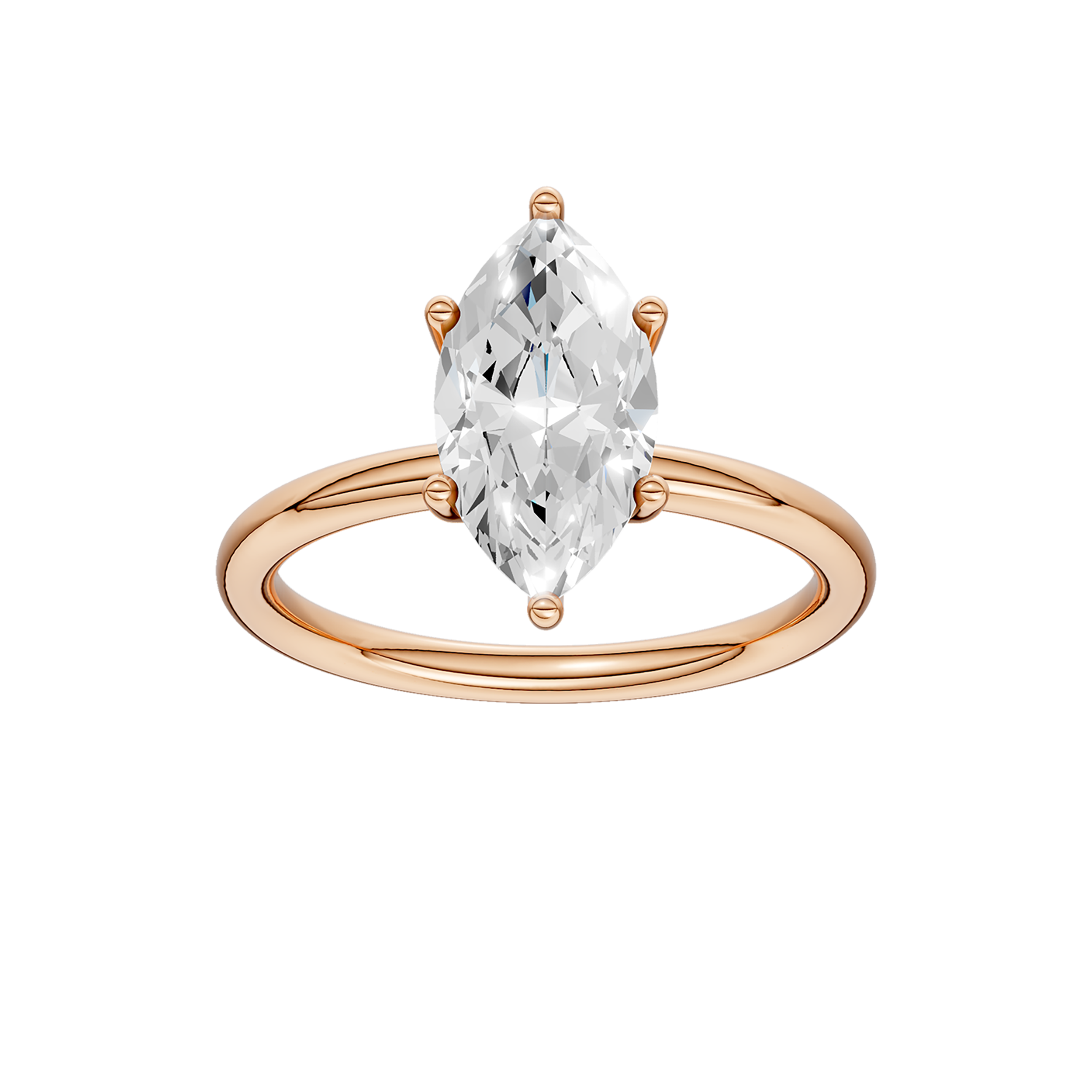 HIDDEN HALO PLAIN SHANK ENGAGEMENT RING (MARQUISE)