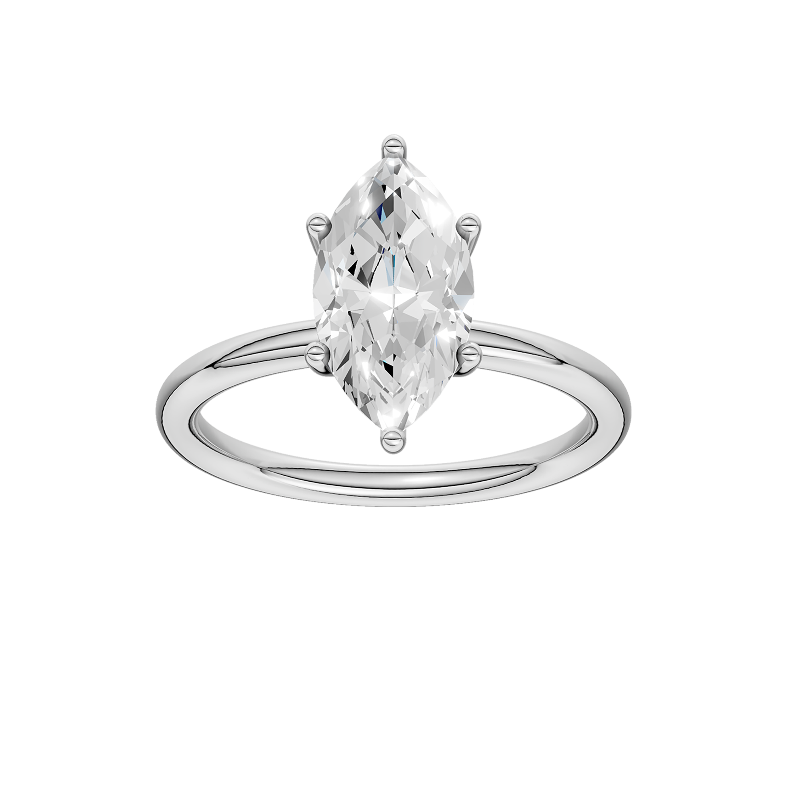 HIDDEN HALO PLAIN SHANK ENGAGEMENT RING (MARQUISE)