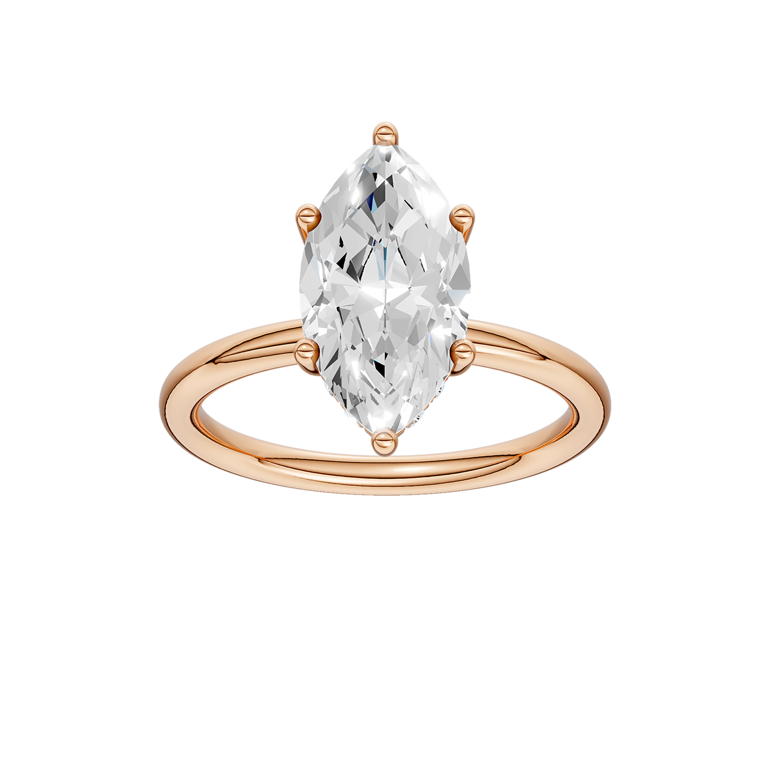 HIDDEN HALO PLAIN SHANK ENGAGEMENT RING (MARQUISE)