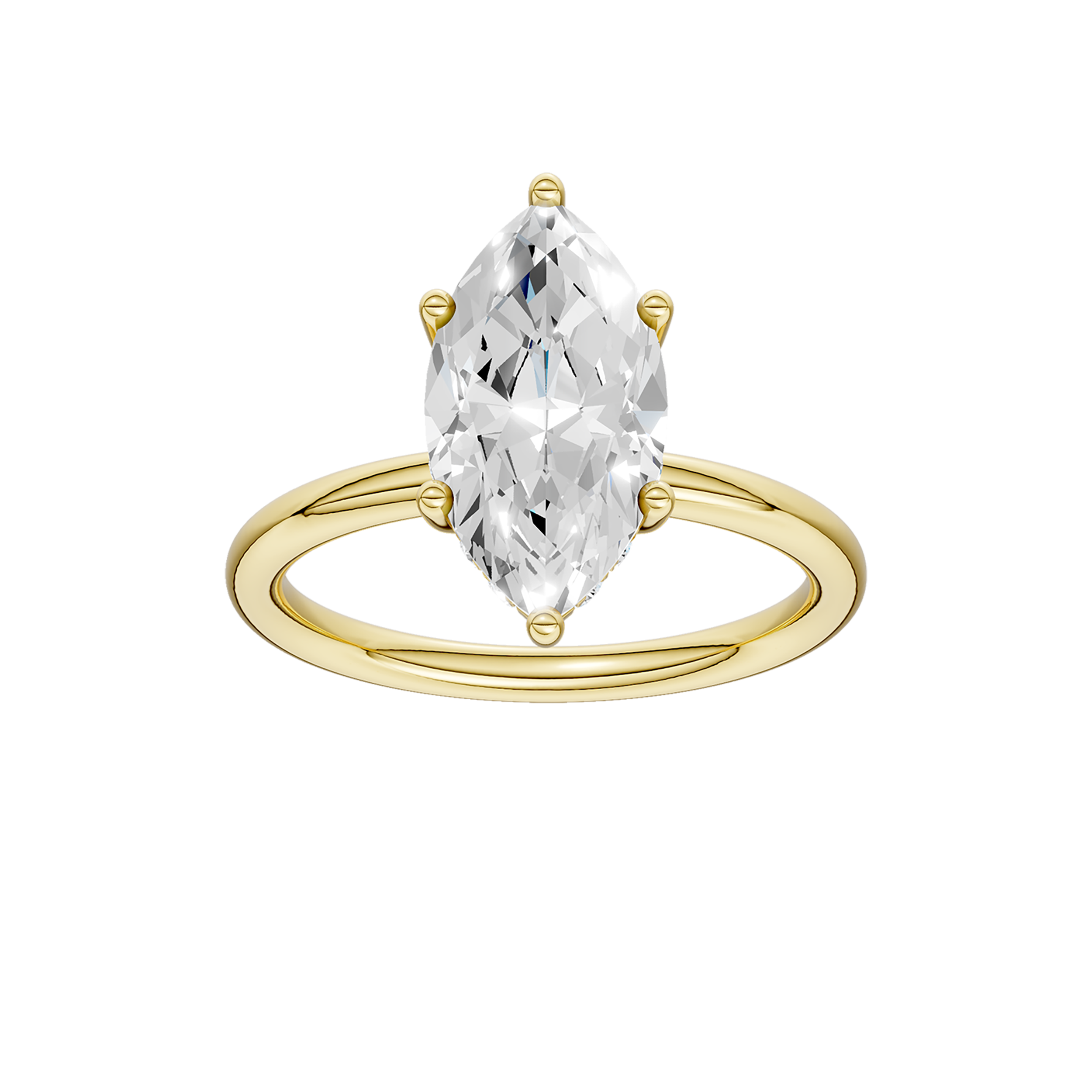 HIDDEN HALO PLAIN SHANK ENGAGEMENT RING (MARQUISE)