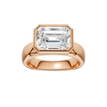 Wide Shank East-West Bezel Set Engagement Ring