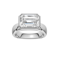 Wide Shank East-West Bezel Set Engagement Ring
