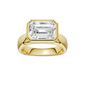 Wide Shank East-West Bezel Set Engagement Ring