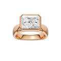 Wide Shank East-West Bezel Set Engagement Ring