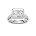 Wide Shank East-West Bezel Set Engagement Ring