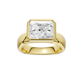 Wide Shank East-West Bezel Set Engagement Ring