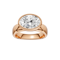 Wide Shank East-West Bezel Set Engagement Ring