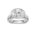 Wide Shank East-West Bezel Set Engagement Ring