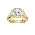 Wide Shank East-West Bezel Set Engagement Ring