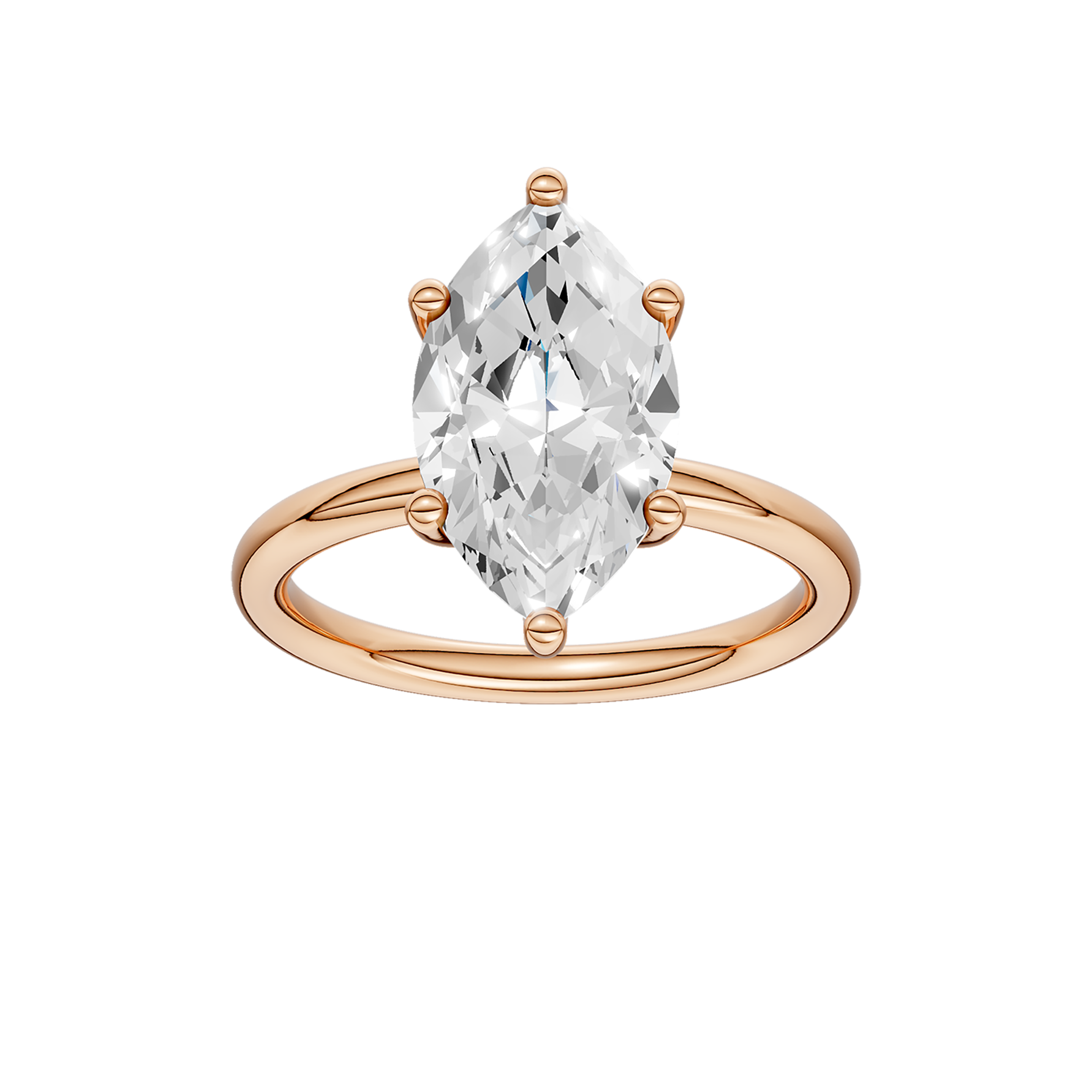 HIDDEN HALO PLAIN SHANK ENGAGEMENT RING (MARQUISE)