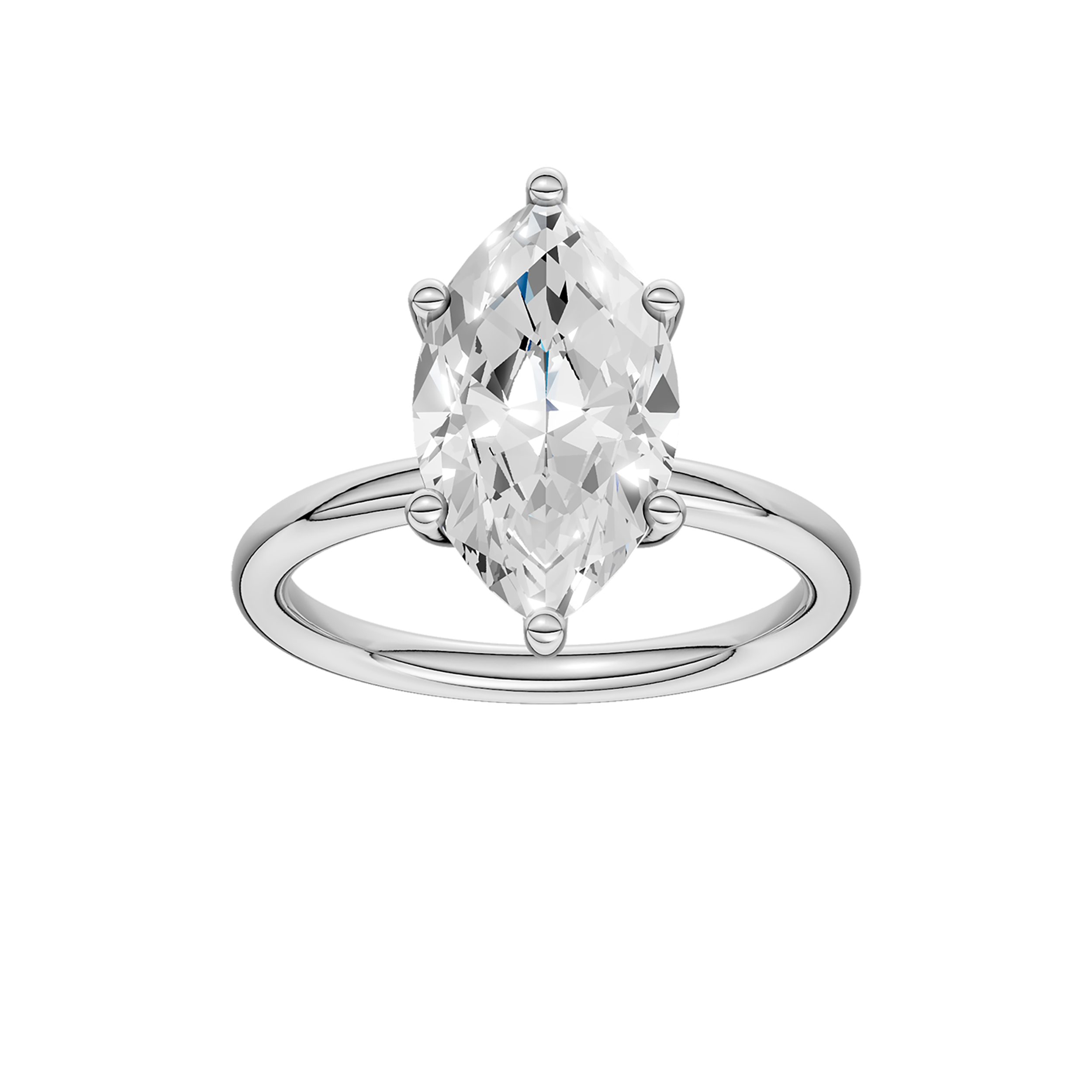 HIDDEN HALO PLAIN SHANK ENGAGEMENT RING (MARQUISE)