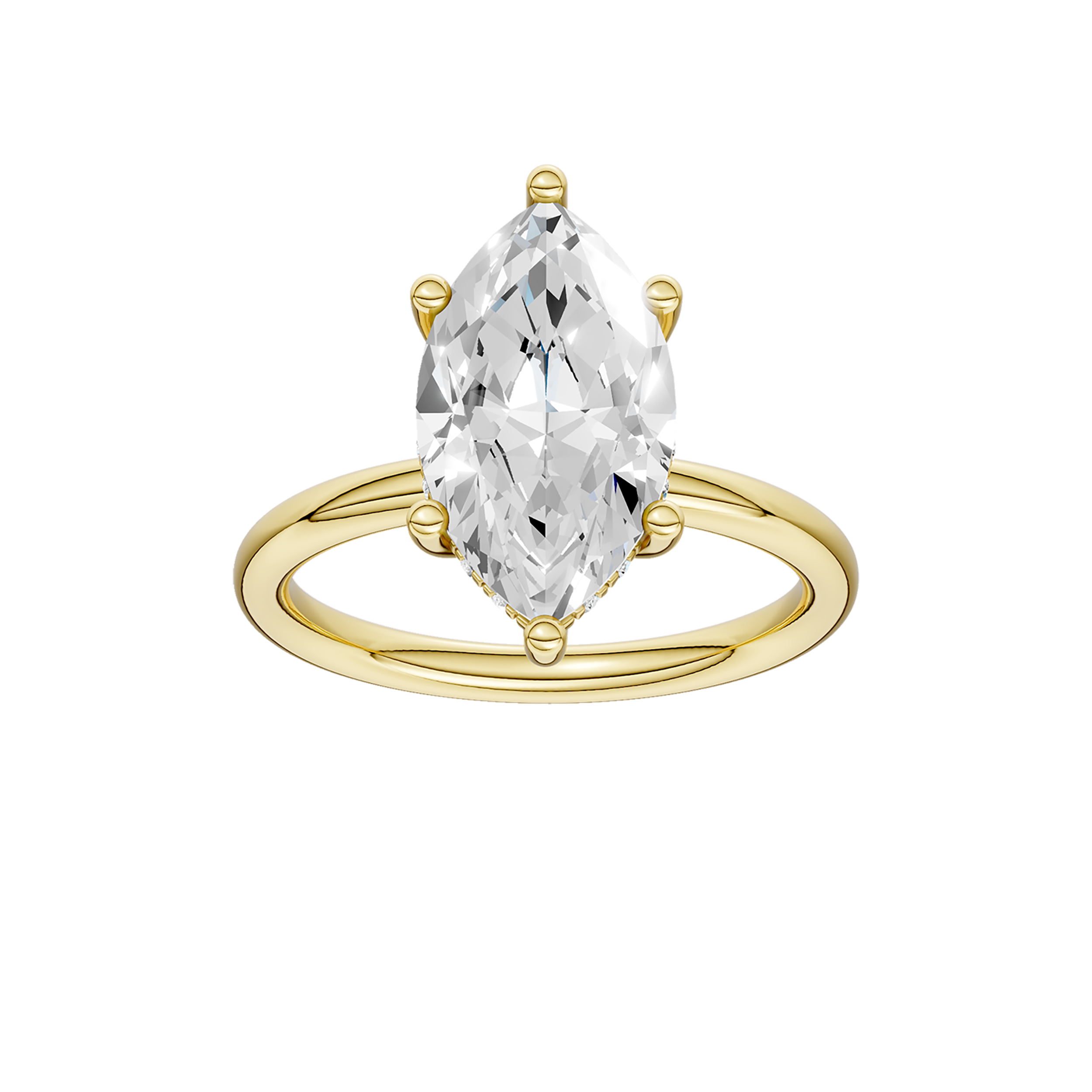 HIDDEN HALO PLAIN SHANK ENGAGEMENT RING (MARQUISE)