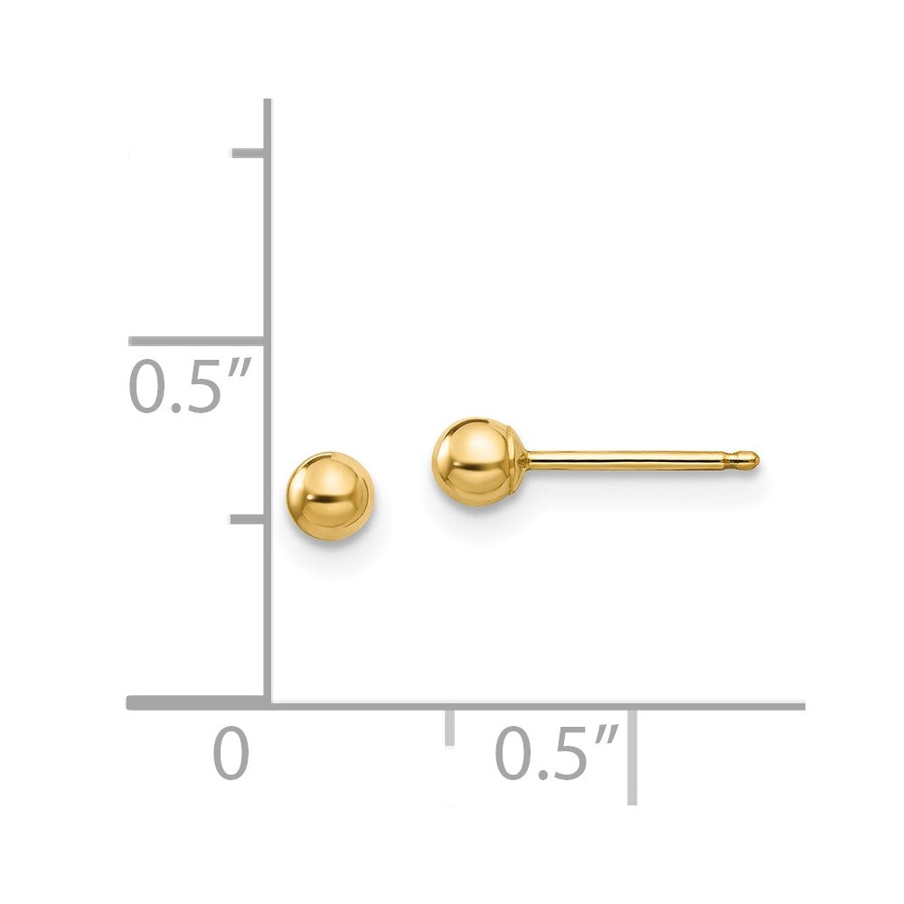 Peaches Wink 14k Madi K Polished 3mm Ball Post Earrings