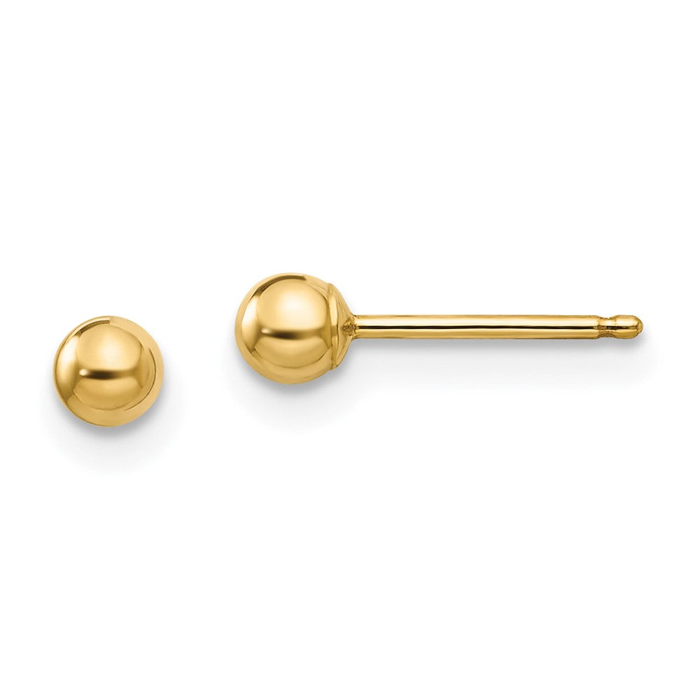 Peaches Wink 14k Madi K Polished 3mm Ball Post Earrings