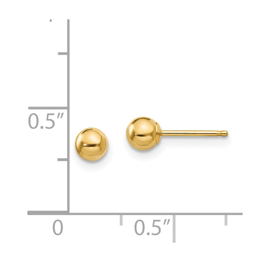 Huggy Spark 14k Madi K Polished 4mm Ball Post Earrings