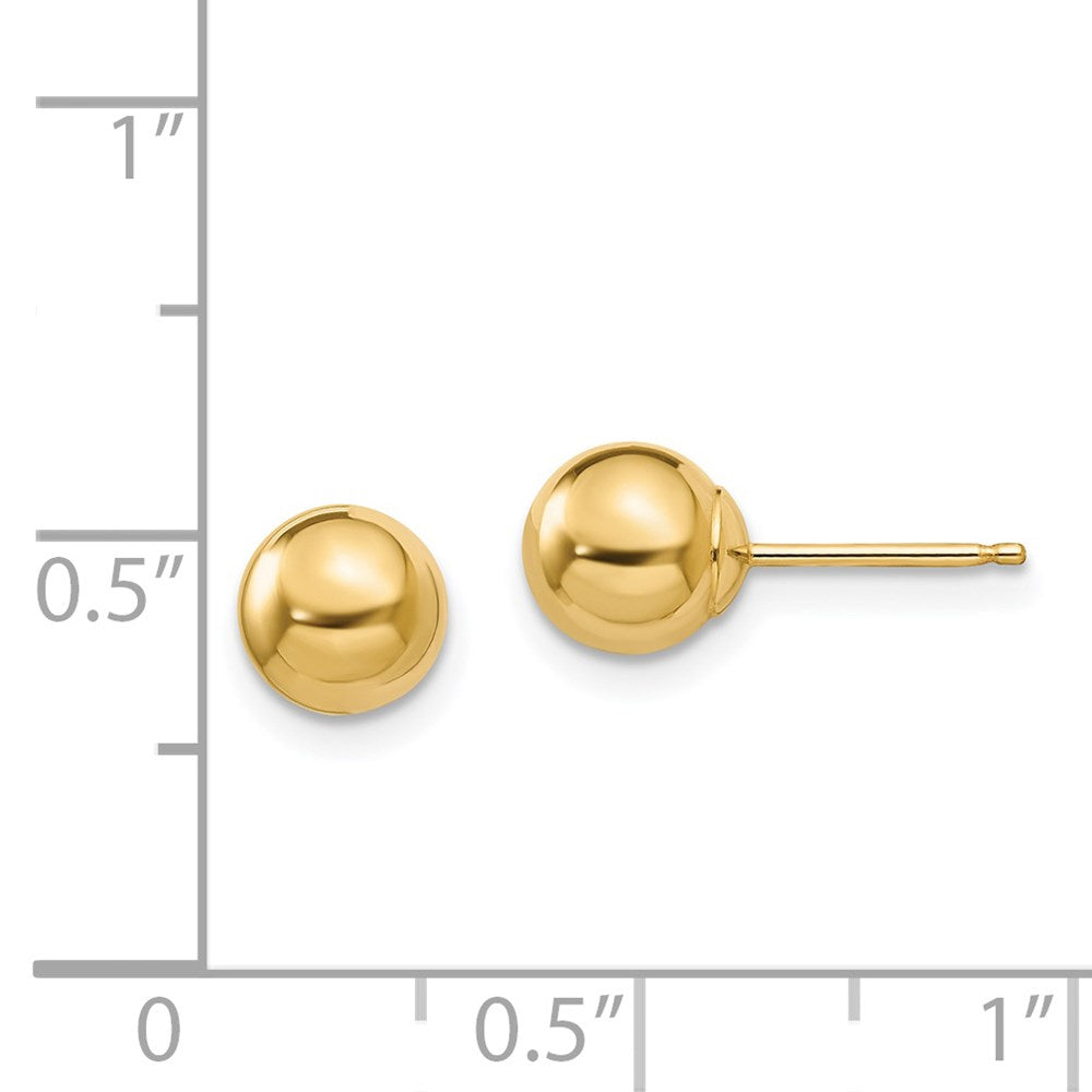 Bubbles Shine 14k Madi K Polished 6mm Ball Post Earrings