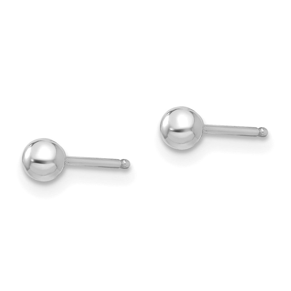 Bunny Nest 14k White Gold Madi K Polished 3mm Ball Post Earrings