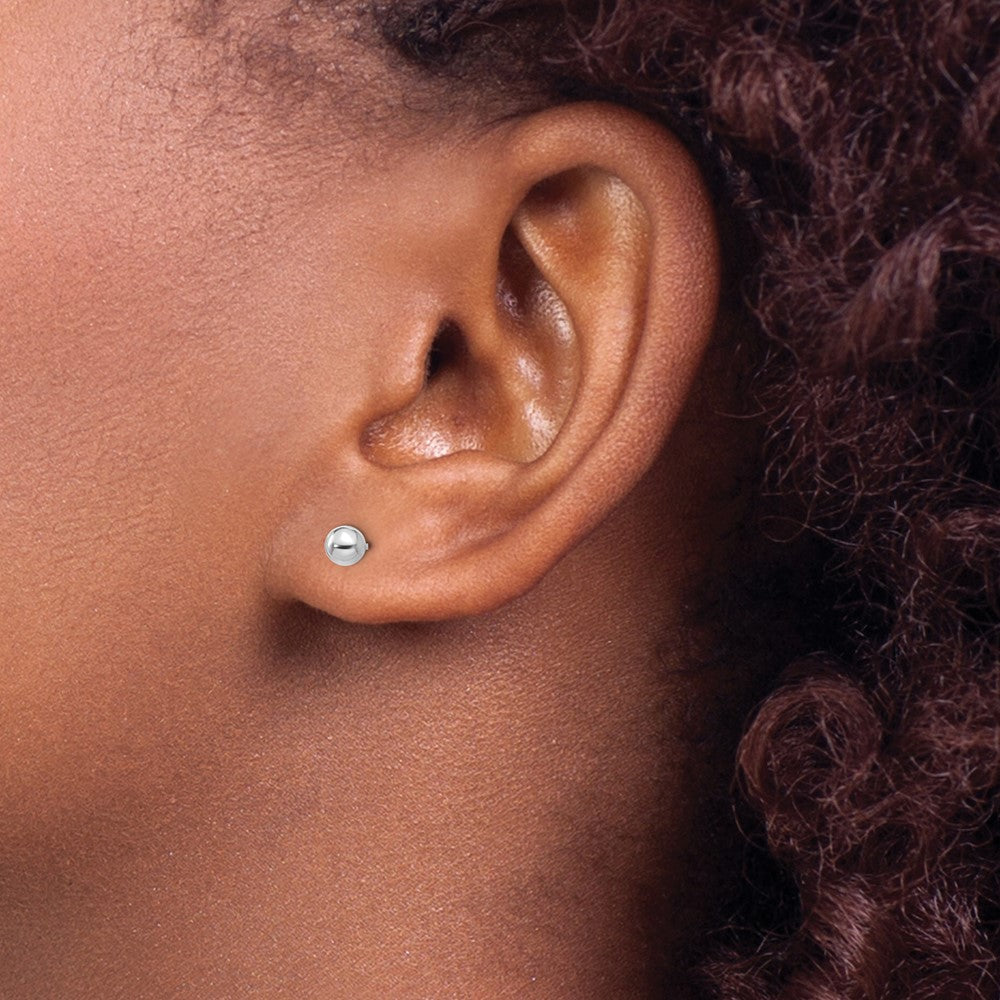 Bunny Nook 14k White Gold Madi K Polished 4mm Ball Post Earrings