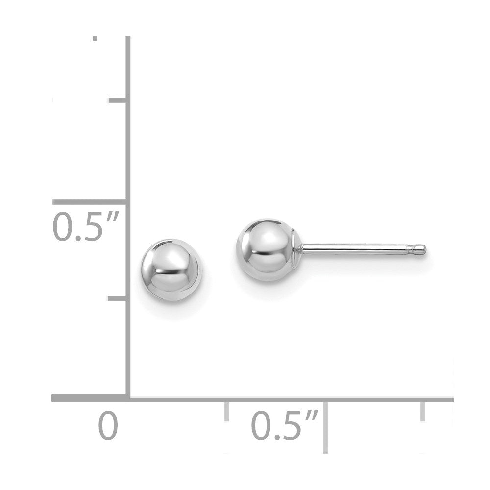 Bunny Nook 14k White Gold Madi K Polished 4mm Ball Post Earrings
