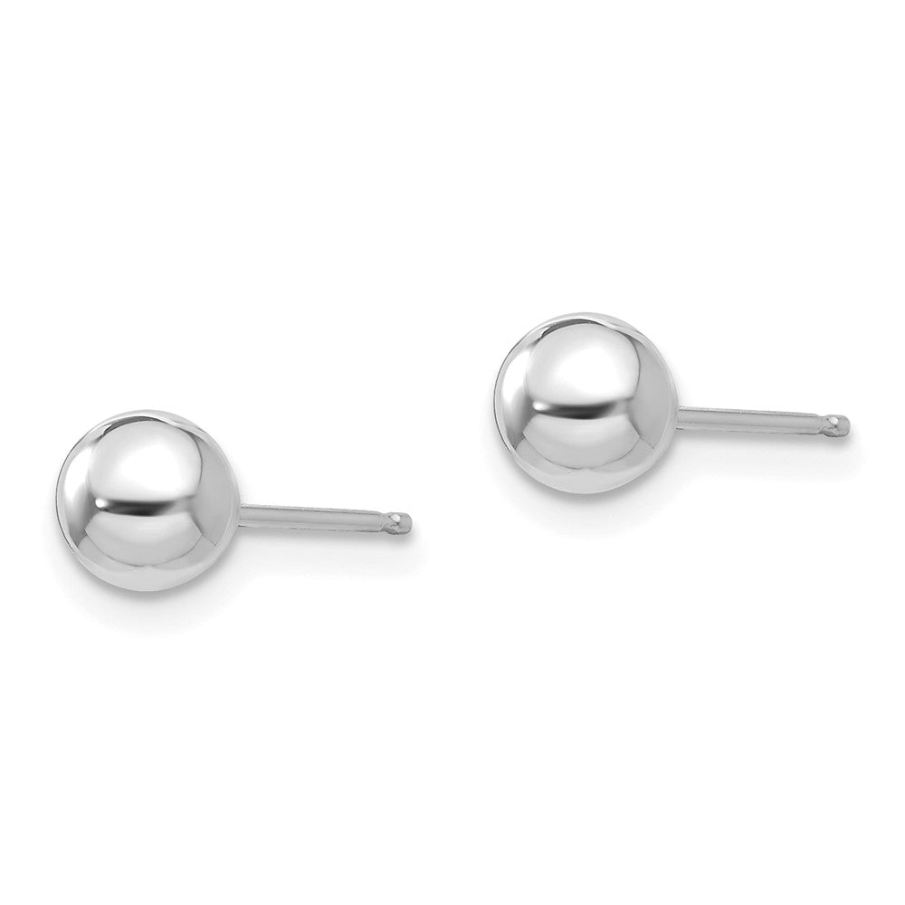 Snuggle Pop 14k White Gold Madi K Polished 5mm Ball Post Earrings