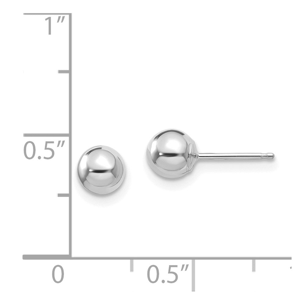 Snuggle Pop 14k White Gold Madi K Polished 5mm Ball Post Earrings