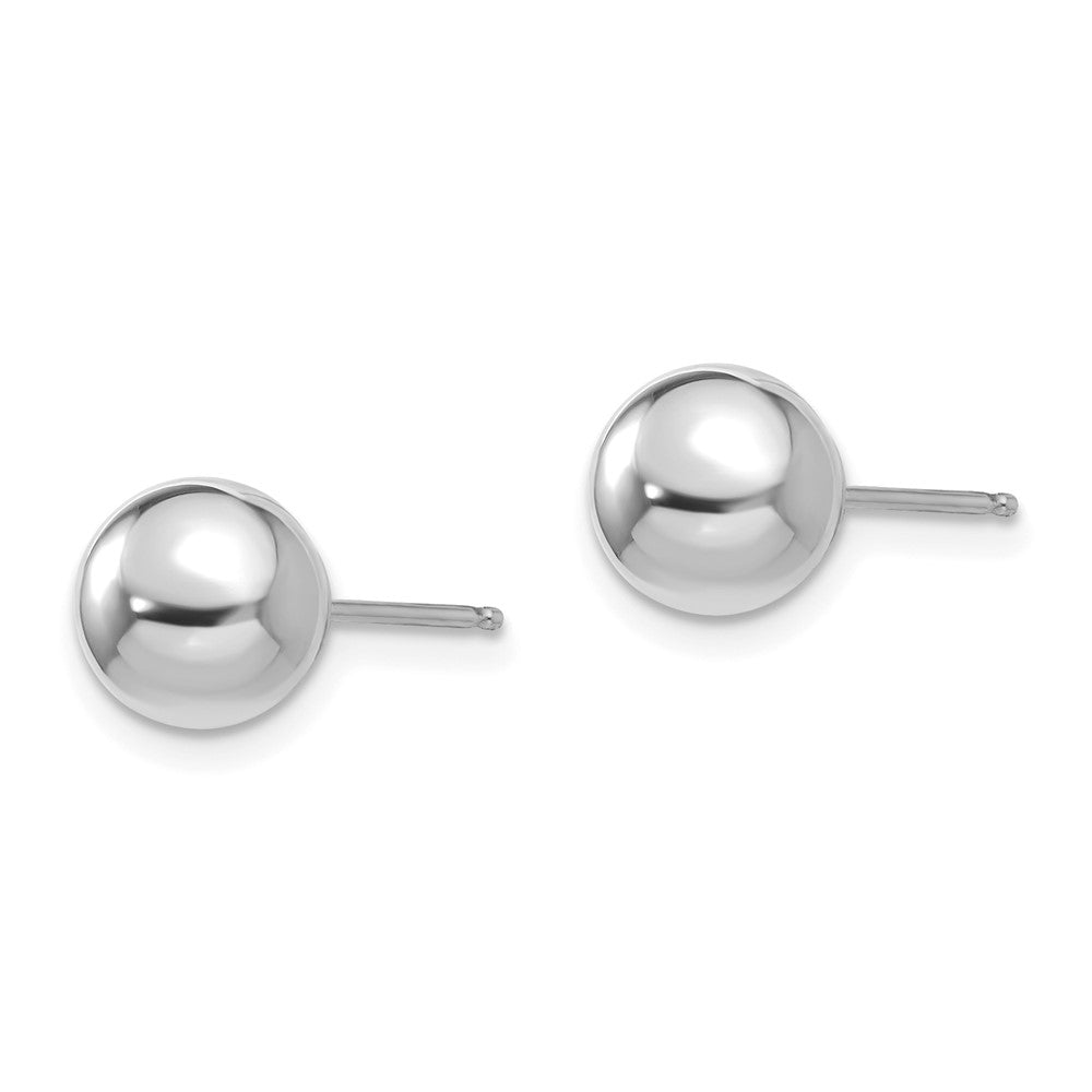 Ripple Bug 14k White Gold Madi K Polished 7mm Ball Post Earrings