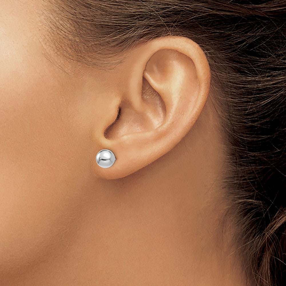 Ripple Bug 14k White Gold Madi K Polished 7mm Ball Post Earrings