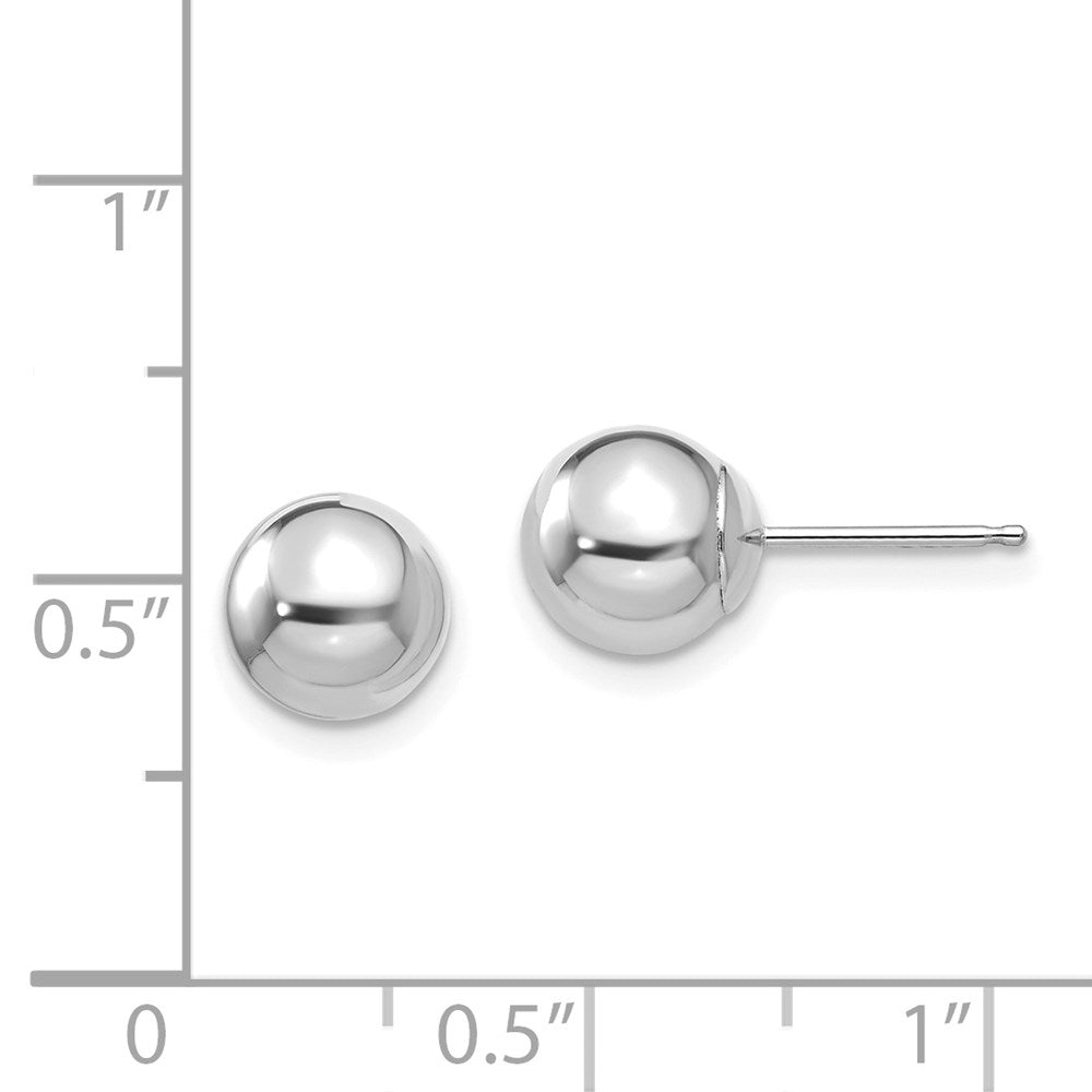 Ripple Bug 14k White Gold Madi K Polished 7mm Ball Post Earrings