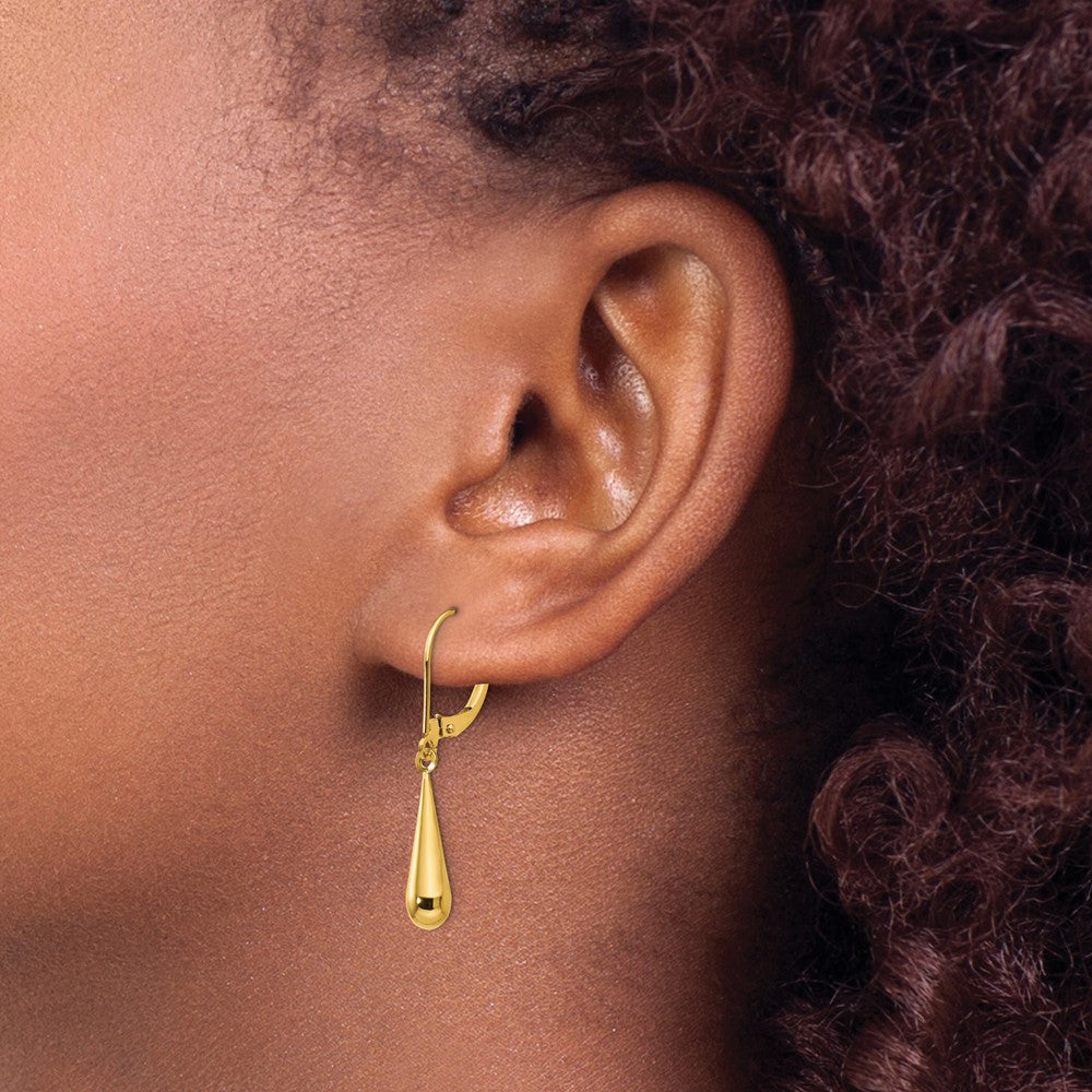 Sparkle 14k Madi K Teardrop Dangle Leverback Earrings