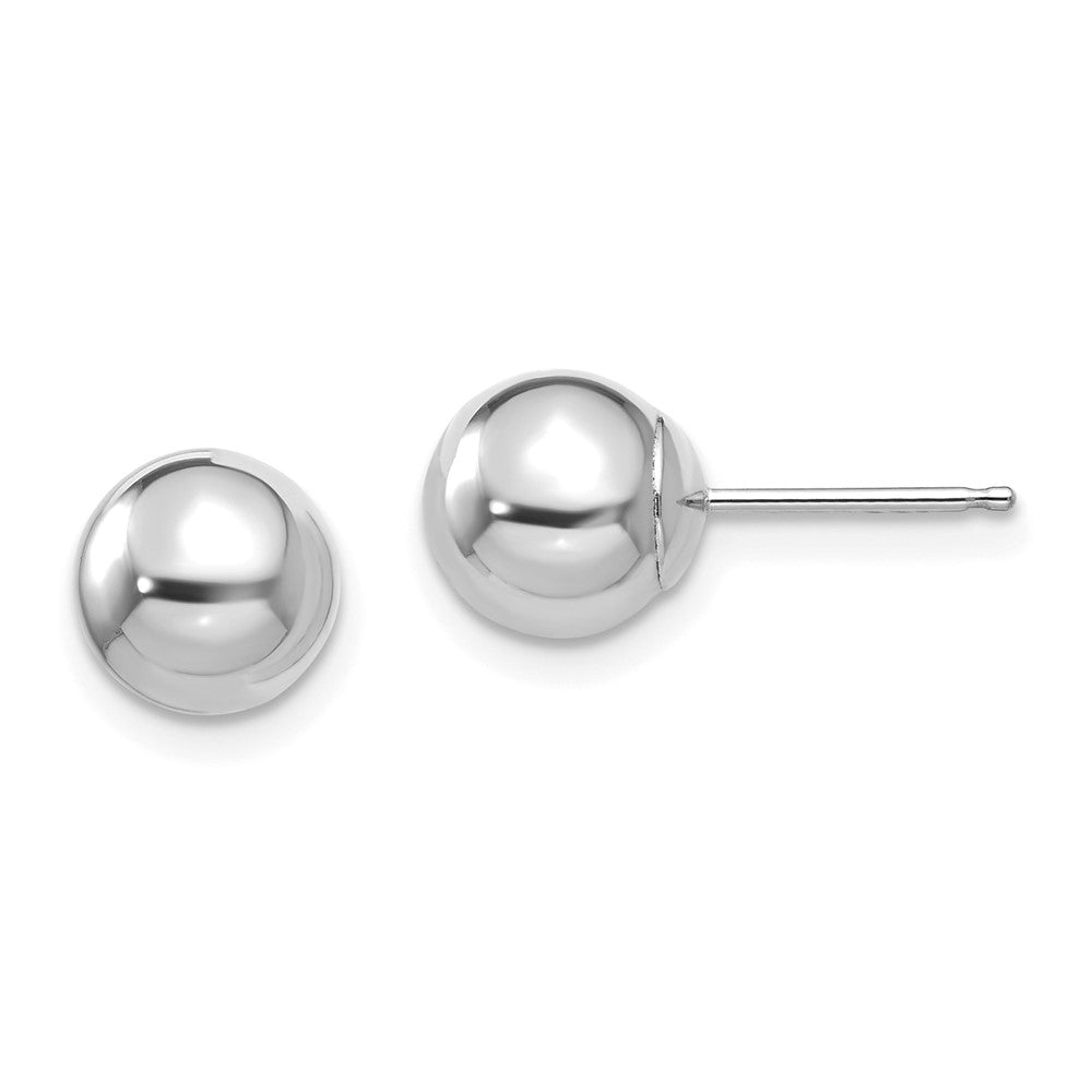 Ripple Bug 14k White Gold Madi K Polished 7mm Ball Post Earrings