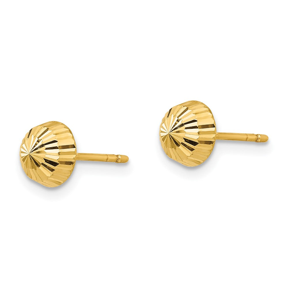 Bunny Nest 14k Madi K Polished & D/C Swirl 5mm Button Post Earrings