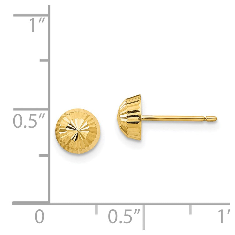 Bunny Nest 14k Madi K Polished & D/C Swirl 5mm Button Post Earrings