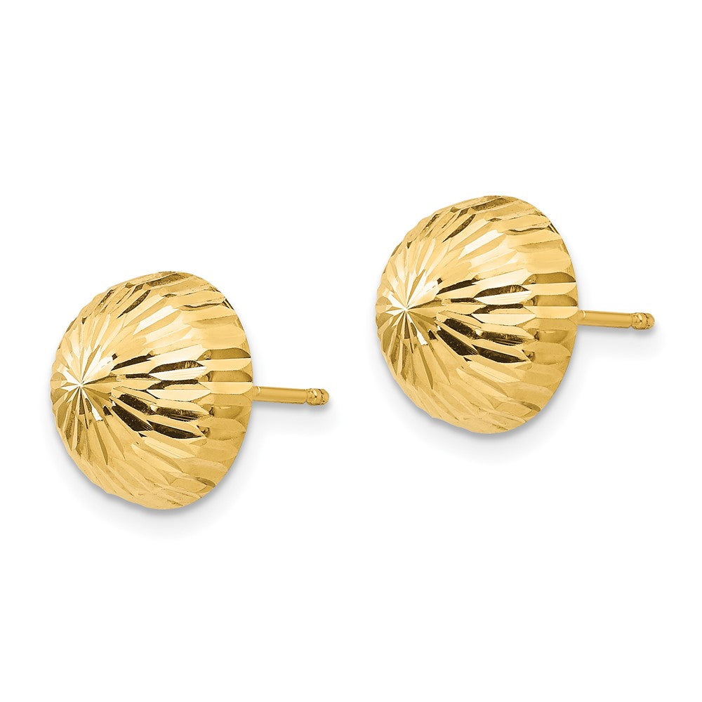 Pixie Bloom 14k Madi K Polished & Diamond-Cut 10mm Button Post Earrings